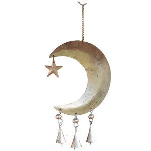 Metal Moon and Star Wind Chime, Handmade